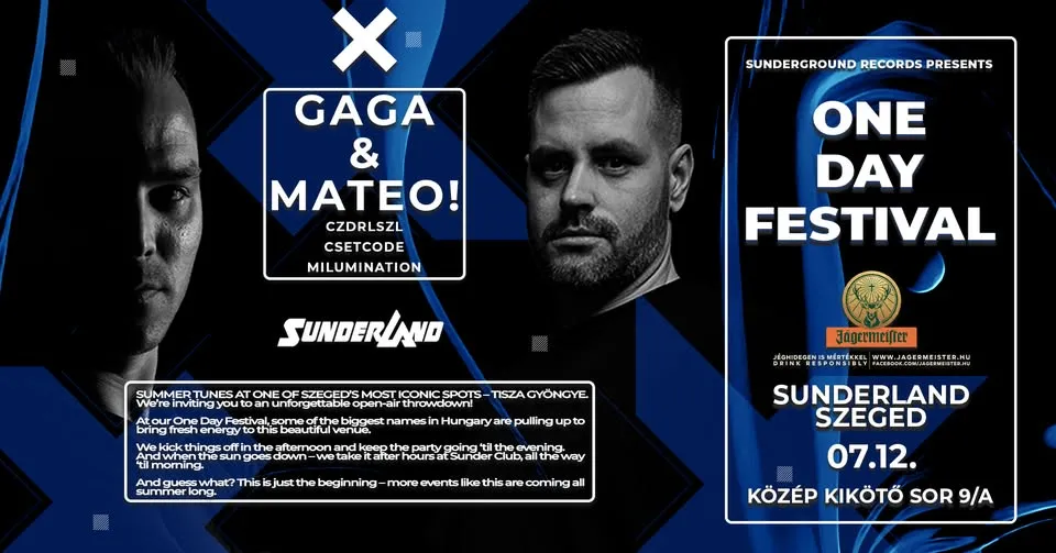 ▷ SUNDERLAND PRESENTS ◁ | ONE DAY FESTIVAL | GAGA & MATEO! | JÄGERMESITER PROMO |